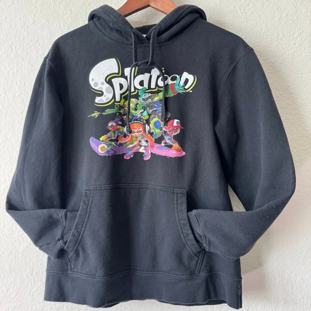 Nintendo Splatoon Black Graphic Hoodie Kids M Official Licensed Product Cartoon